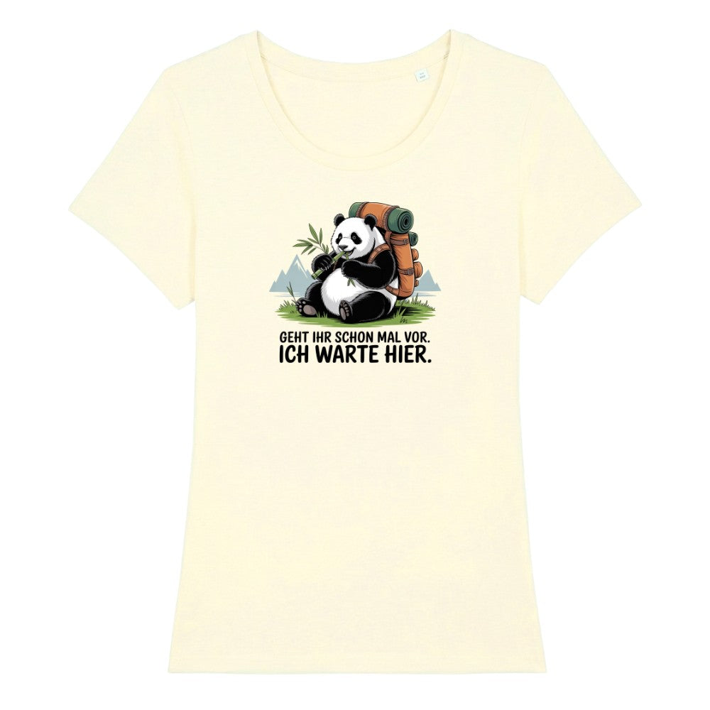Geht schon mal vor Panda Frauenshirt in Beige, Kraxelgaudi