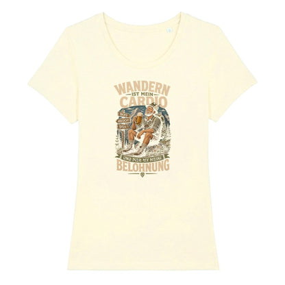 Wandern ist mein Cardio Frauenshirt in Beige, Kraxelgaudi