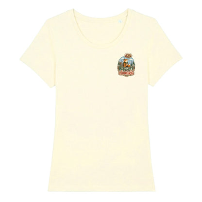 Bergluft macht hungrig Damenshirt mit Brustdruck, Kraxelgaudi