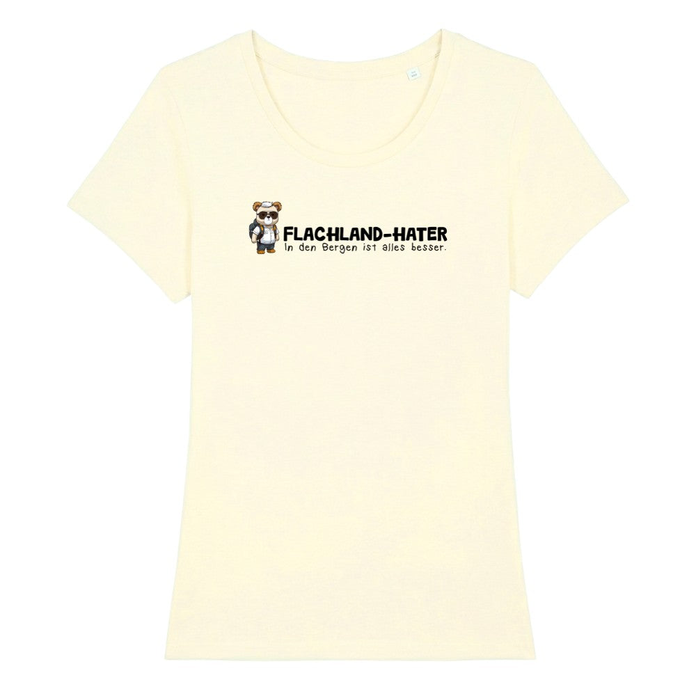 Flachland Hater Frauenshirt in Beige, Kraxelgaudi