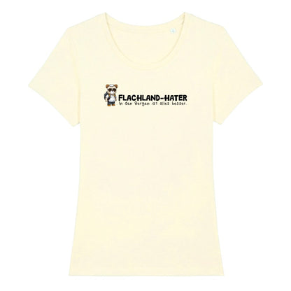 Flachland Hater Frauenshirt in Beige, Kraxelgaudi