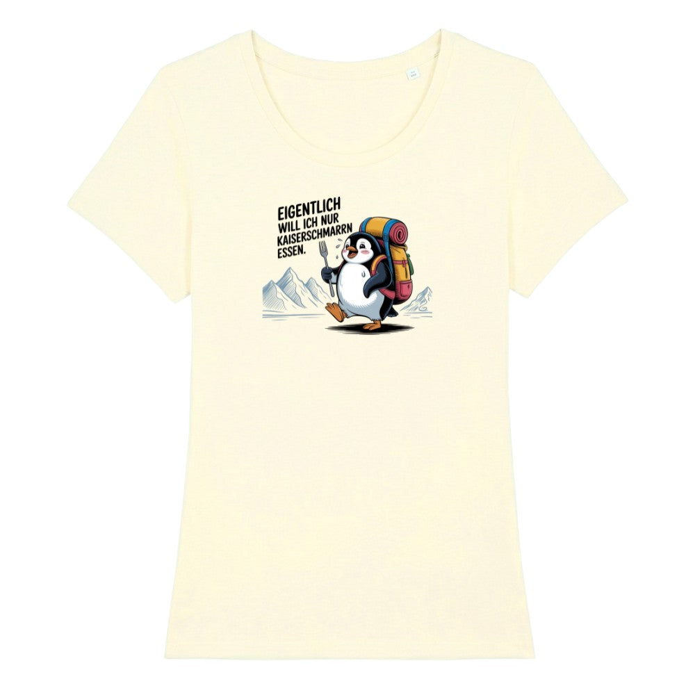 Kaiserschmarrn Pinguin Frauenshirt in Beige, Kraxelgaudi