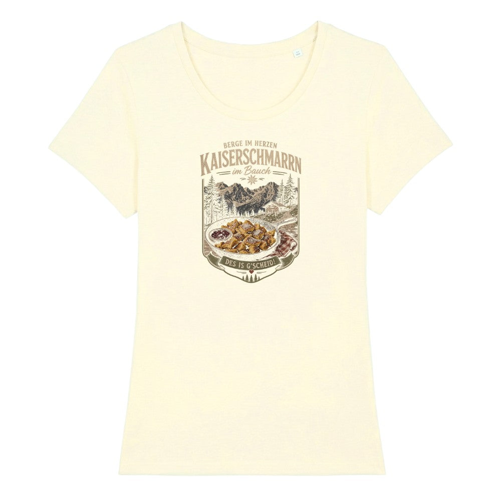 Kaiserschmarrn im Bauch Frauenshirt in Beige, Kraxelgaudi