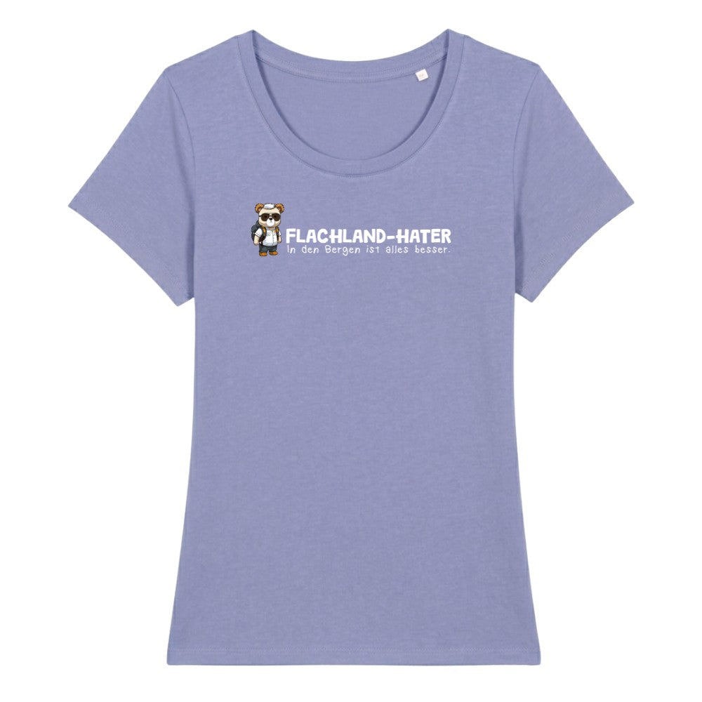 Flachland Hater Frauenshirt in Lavendel, Kraxelgaudi