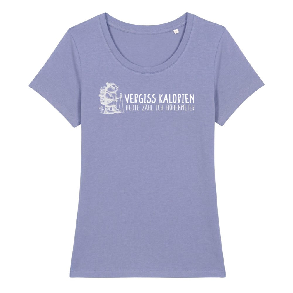 Vergiss Kalorien Frauenshirt in Lavendel, Kraxelgaudi