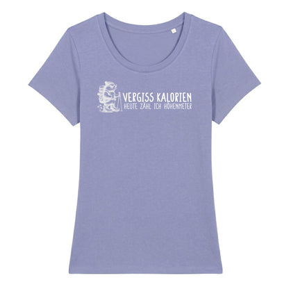Vergiss Kalorien Frauenshirt in Lavendel, Kraxelgaudi