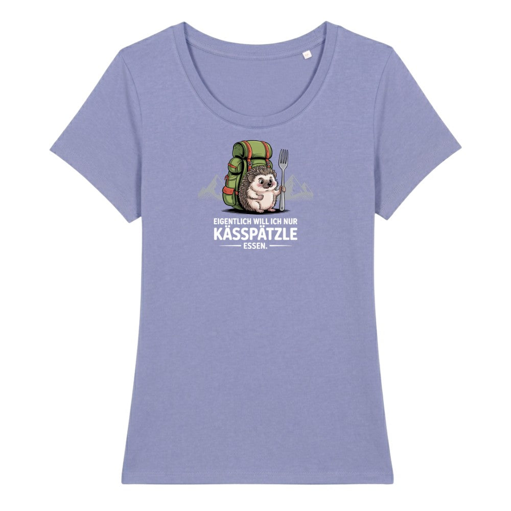 Kässpätzle Igel Frauenshirt in Lavendel, Kraxelgaudi