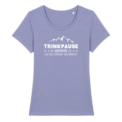 Trinkpause Frauenshirt in Lavendel, Kraxelgaudi