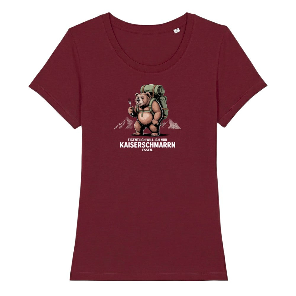 Kaiserschmarrn Braunbär Frauenshirt in Burgunder, Kraxelgaudi