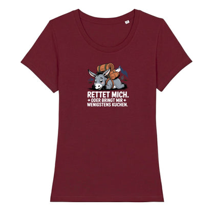 Rettet mich Esel Frauenshirt in Burgunder, Kraxelgaudi