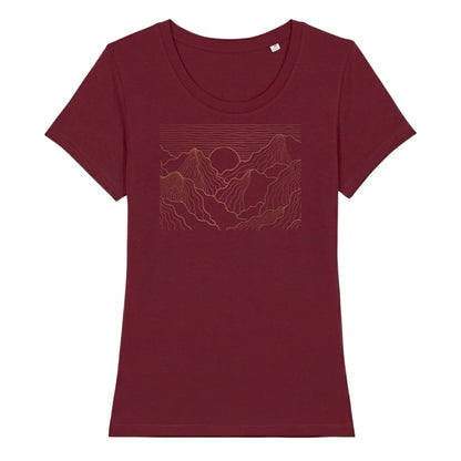 Esthetic Mountains Frauenshirt in Burgunder, Kraxelgaudi