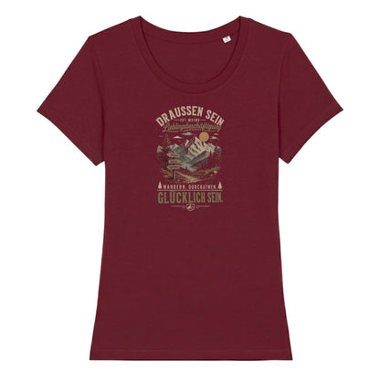 Lieblingsbeschäftigung Frauenshirt in Burgunder, Kraxelgaudi