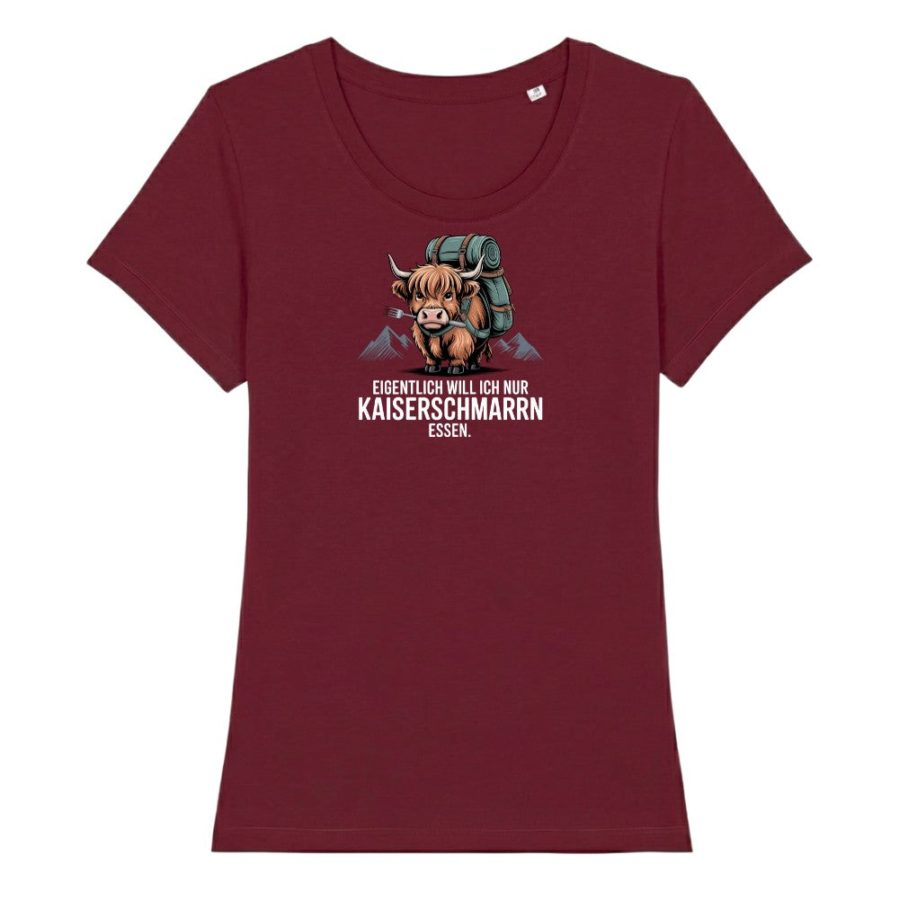 Kaiserschmarrn Rind Frauenshirt in Burgunder, Kraxelgaudi