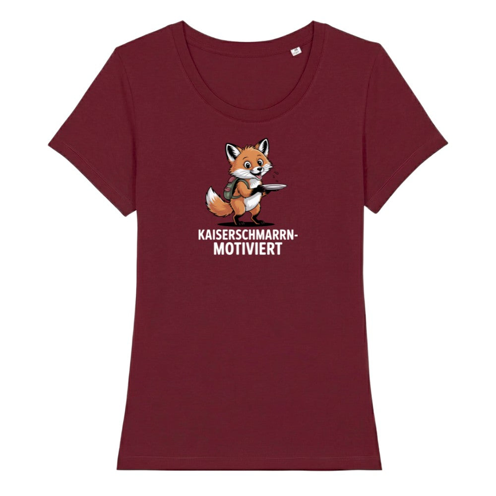 Kaiserschmarrnmotiviert Frauenshirt in Burgunder, Kraxelgaudi