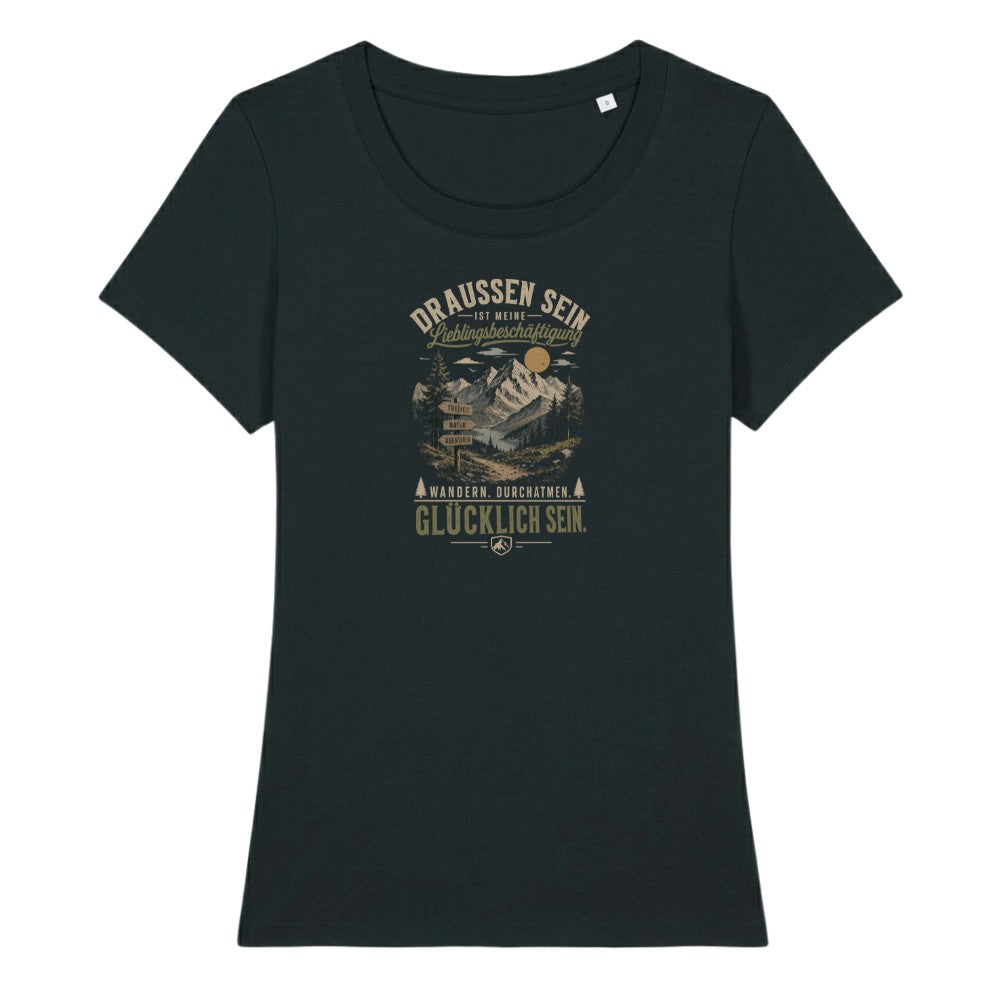 Lieblingsbeschäftigung Frauenshirt in Schwarz, Kraxelgaudi
