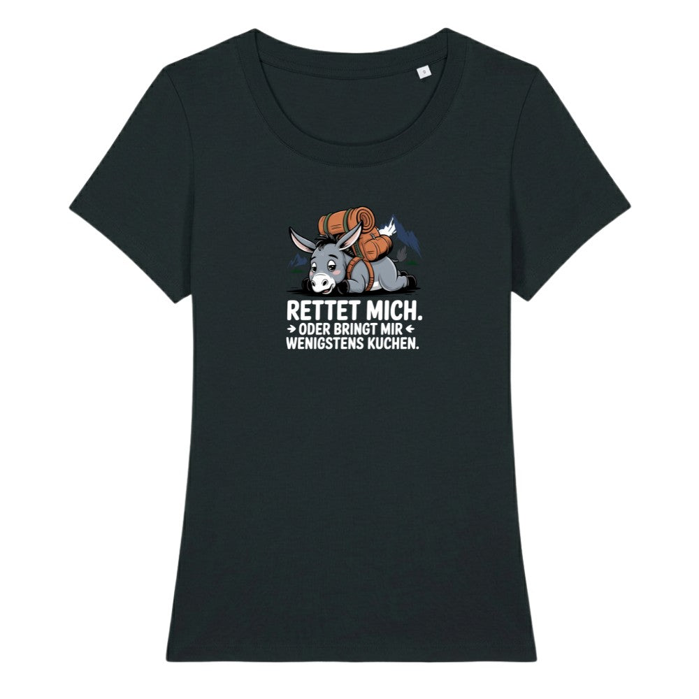 Rettet mich Esel Frauenshirt in Schwarz, Kraxelgaudi