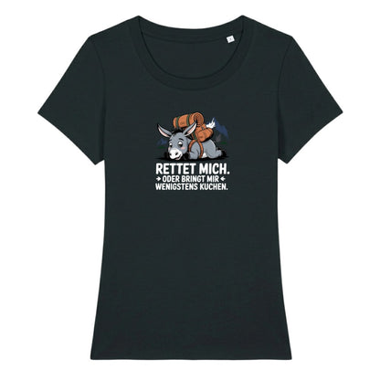 Rettet mich Esel Frauenshirt in Schwarz, Kraxelgaudi