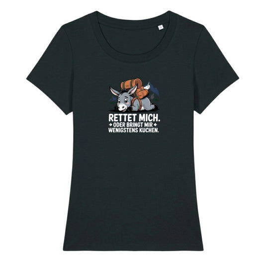 Rettet mich Esel Frauenshirt in Schwarz, Kraxelgaudi