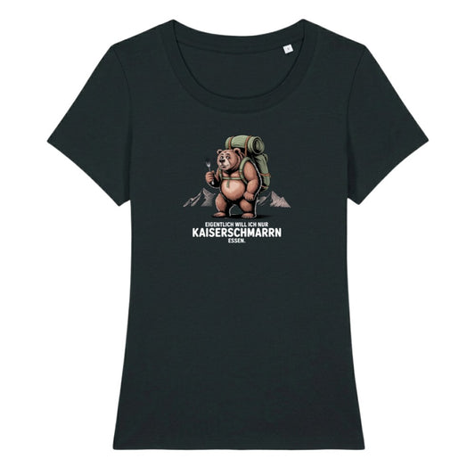 Kaiserschmarrn Braunbär Frauenshirt in Schwarz, Kraxelgaudi