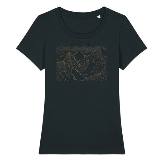 Esthetic Mountains Frauenshirt in Schwarz, Kraxelgaudi