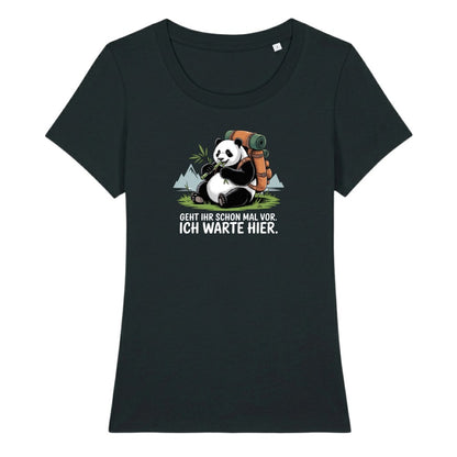Geht schon mal vor Panda Frauenshirt in Schwarz, Kraxelgaudi