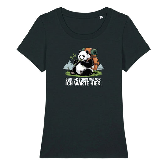 Geht schon mal vor Panda Frauenshirt in Schwarz, Kraxelgaudi