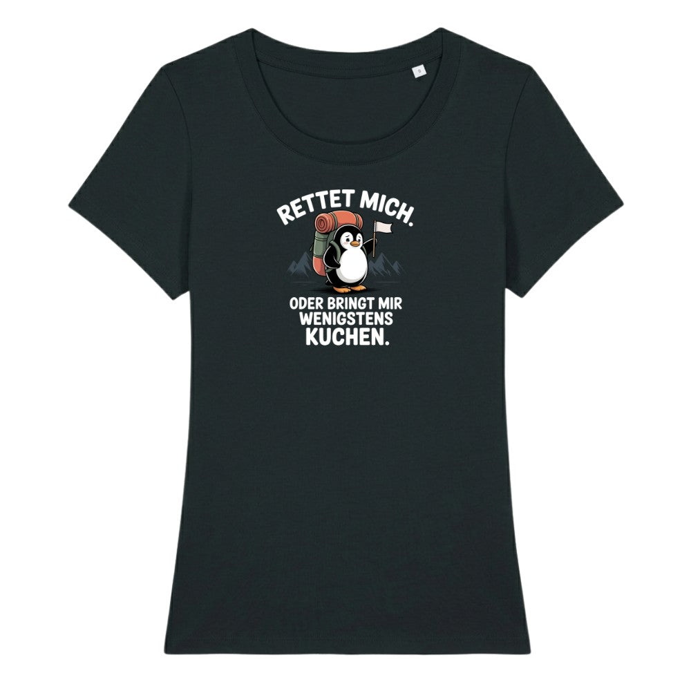 Rettet mich Pinguin Frauenshirt in Schwarz, Kraxelgaudi