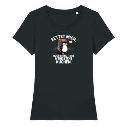 Rettet mich Pinguin Frauenshirt in Schwarz, Kraxelgaudi