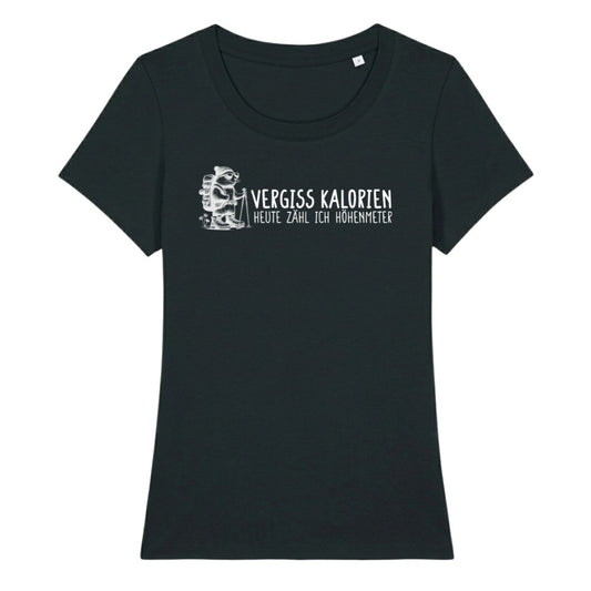 Vergiss Kalorien Frauenshirt in Schwarz, Kraxelgaudi