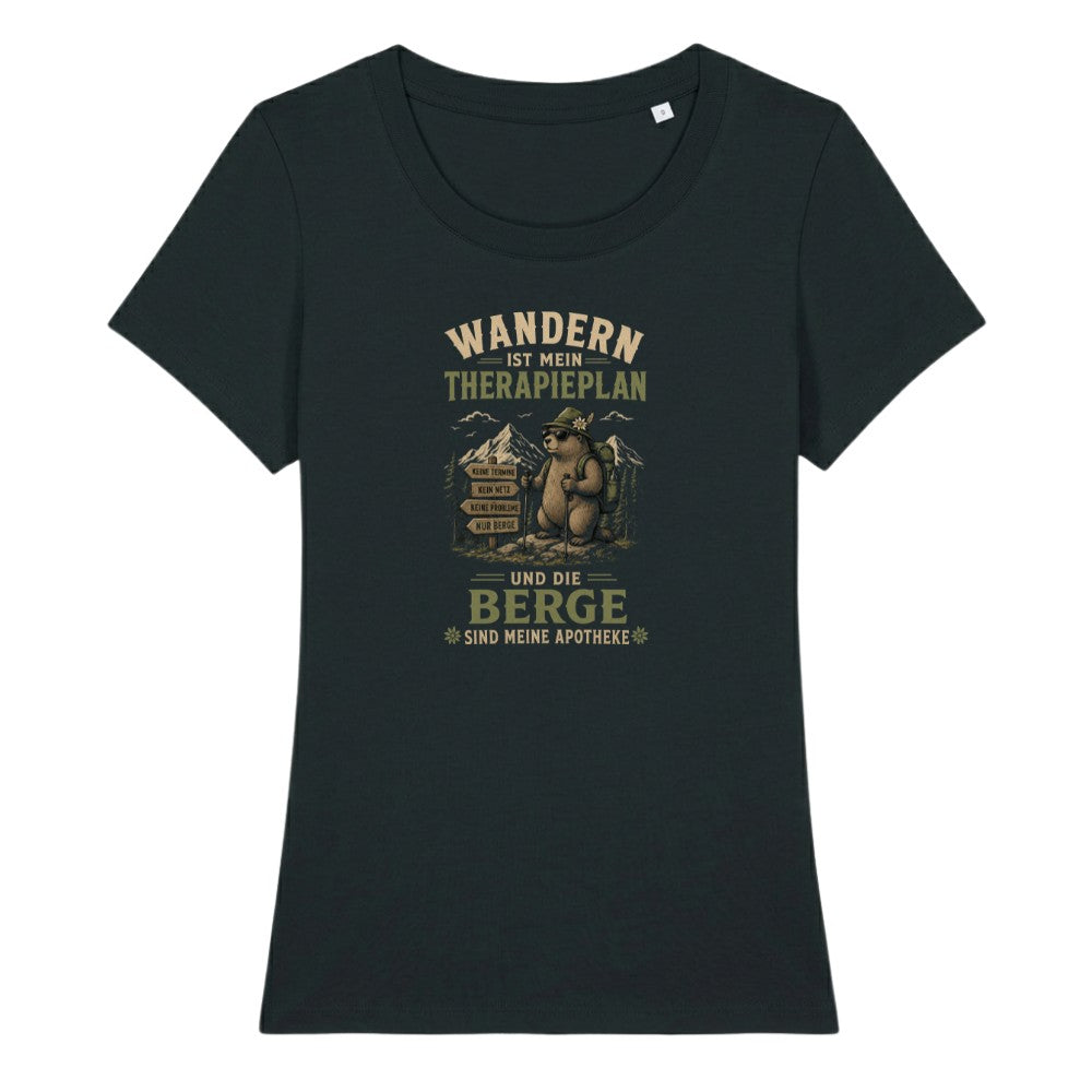 Therapieplan Frauenshirt in Schwarz, Kraxelgaudi
