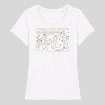 Esthetic Mountains Frauenshirt in Weiß, Kraxelgaudi