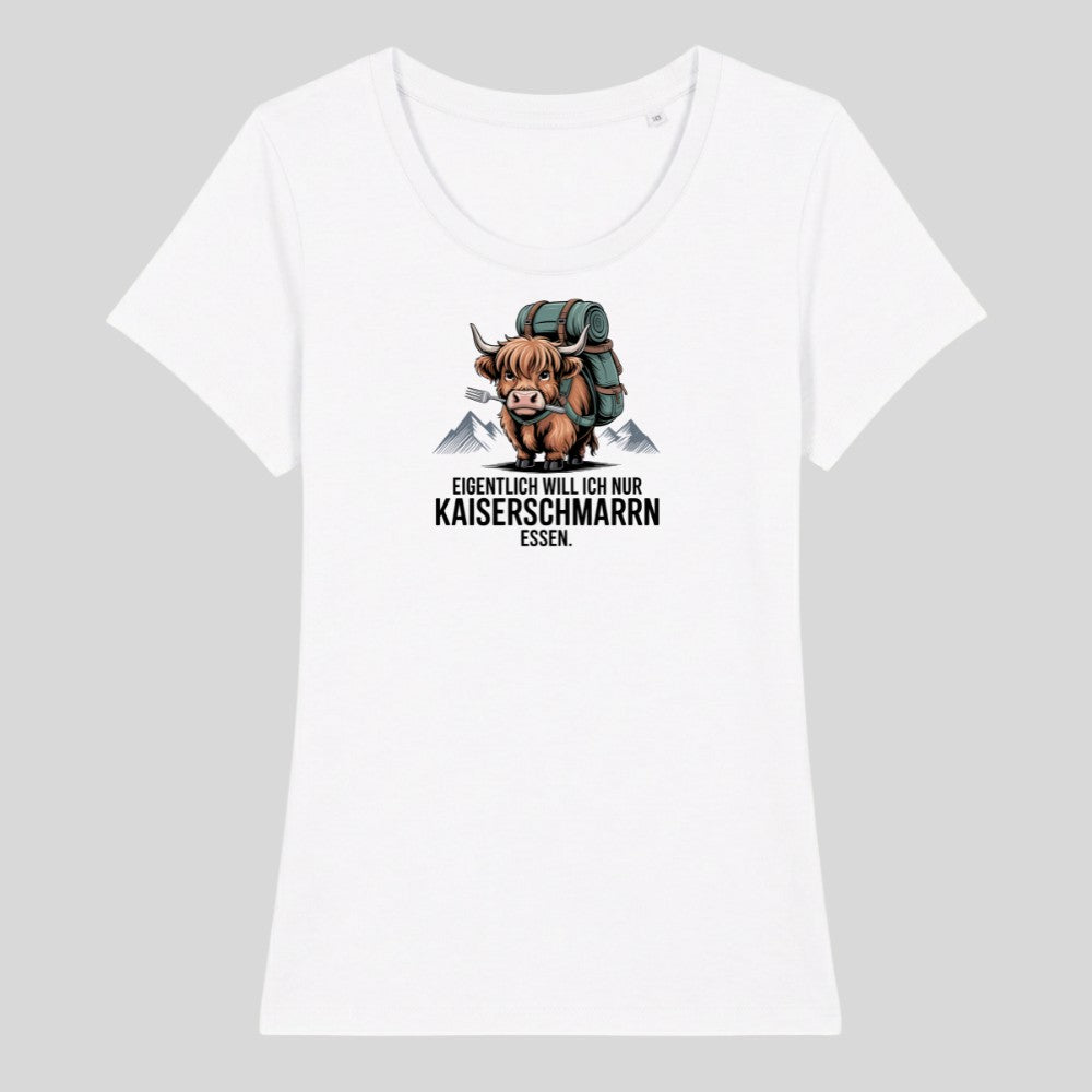 Kaiserschmarrn Rind Frauenshirt in Weiß, Kraxelgaudi