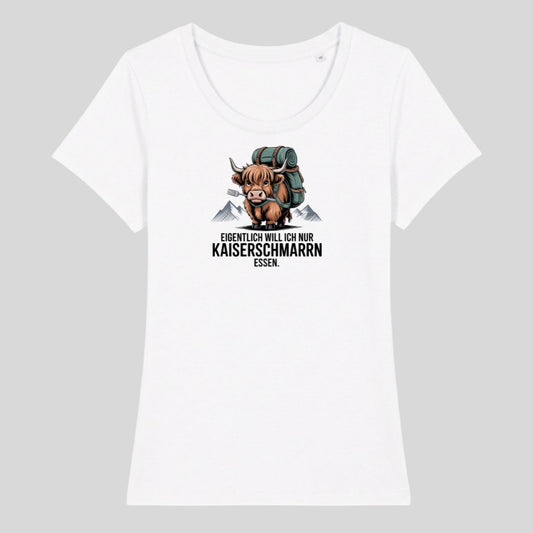 Kaiserschmarrn Rind Frauenshirt in Weiß, Kraxelgaudi