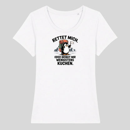 Rettet mich Pinguin Frauenshirt in Weiß, Kraxelgaudi