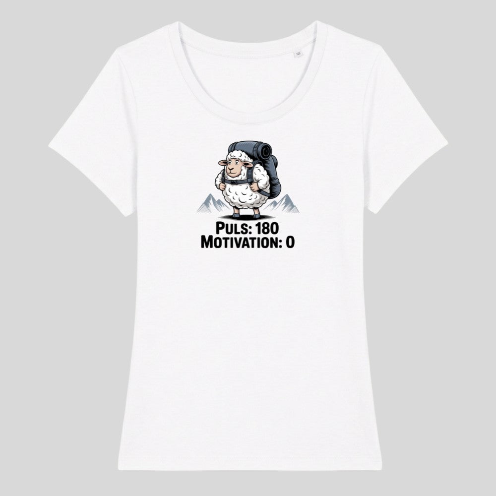 Puls - Motivation Frauenshirt in Weiß, Kraxelgaudi