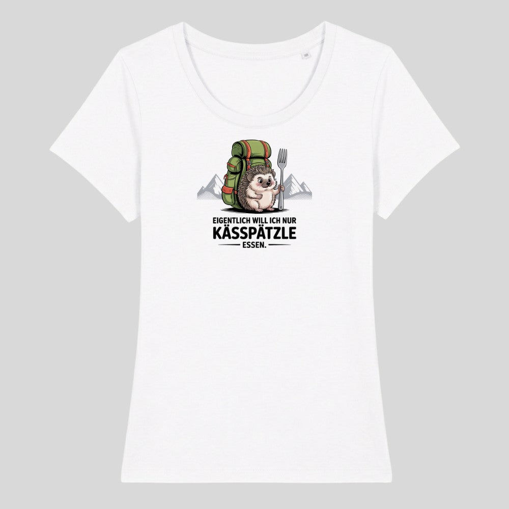 Kässpätzle Igel Frauenshirt in Weiß, Kraxelgaudi