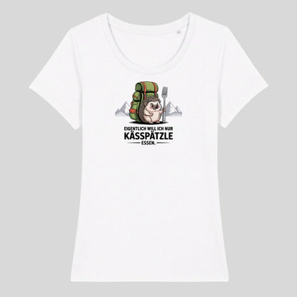 Kässpätzle Igel Frauenshirt in Weiß, Kraxelgaudi