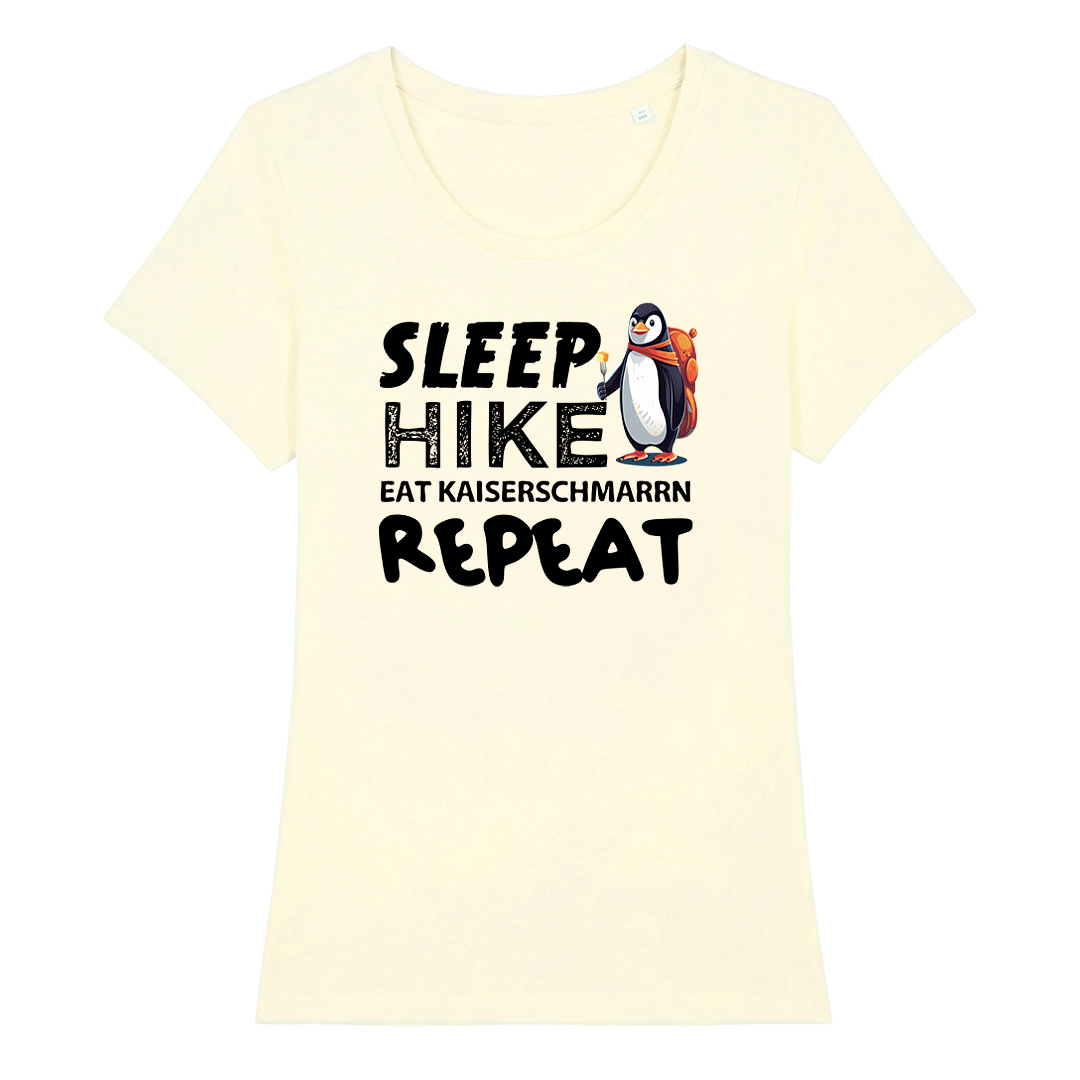Repeat Frauen Shirt mit Wander-Spruch, Farbvariante