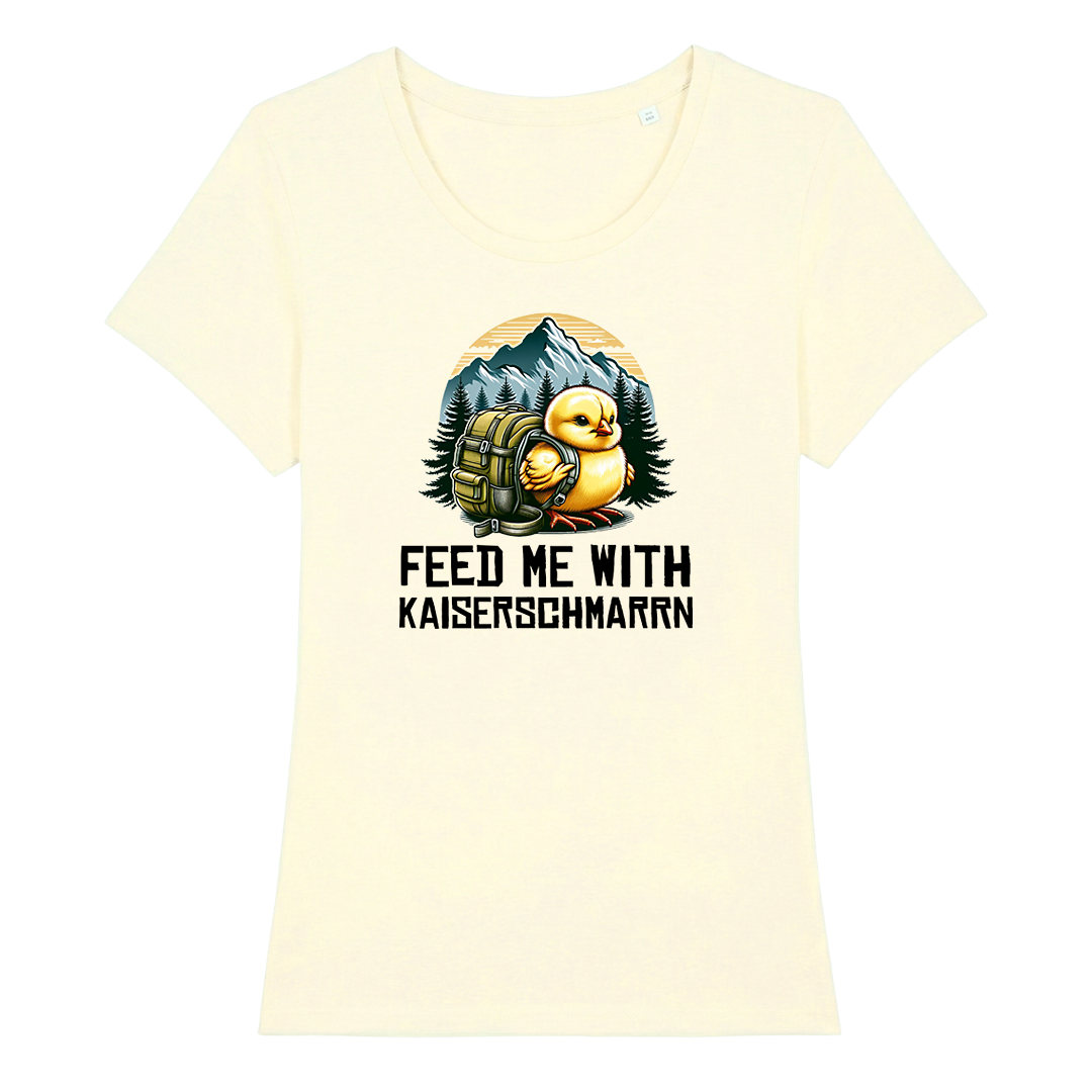 Feed Me Frauen Shirt mit Schriftzug, Farbvariante