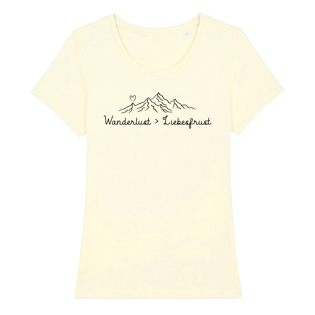 Wanderlust Frauen Shirt mit Wander-Motiv, Farbvariante