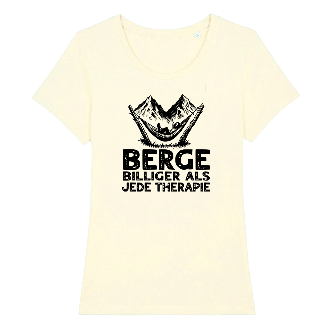 Bergtherapie Frauen Shirt mit Wander-Spruch, Farbvariante