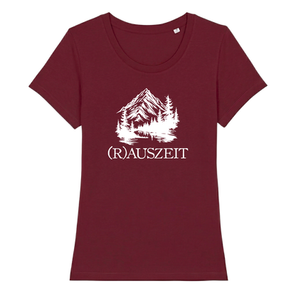 Rauszeit Frauen Shirt mit Auszeit-Spruch, Print Nahaufnahme