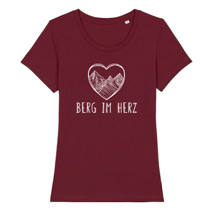 Berg im Herz Frauen Shirt mit Bergmotiv, Print Nahaufnahme