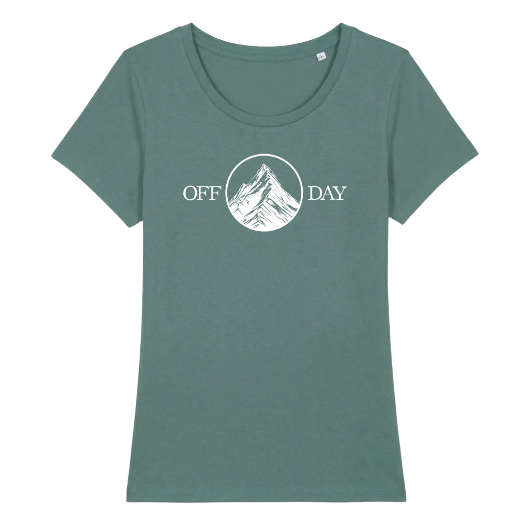 Off Day Frauen Shirt mit lustigem Spruch, Detailansicht
