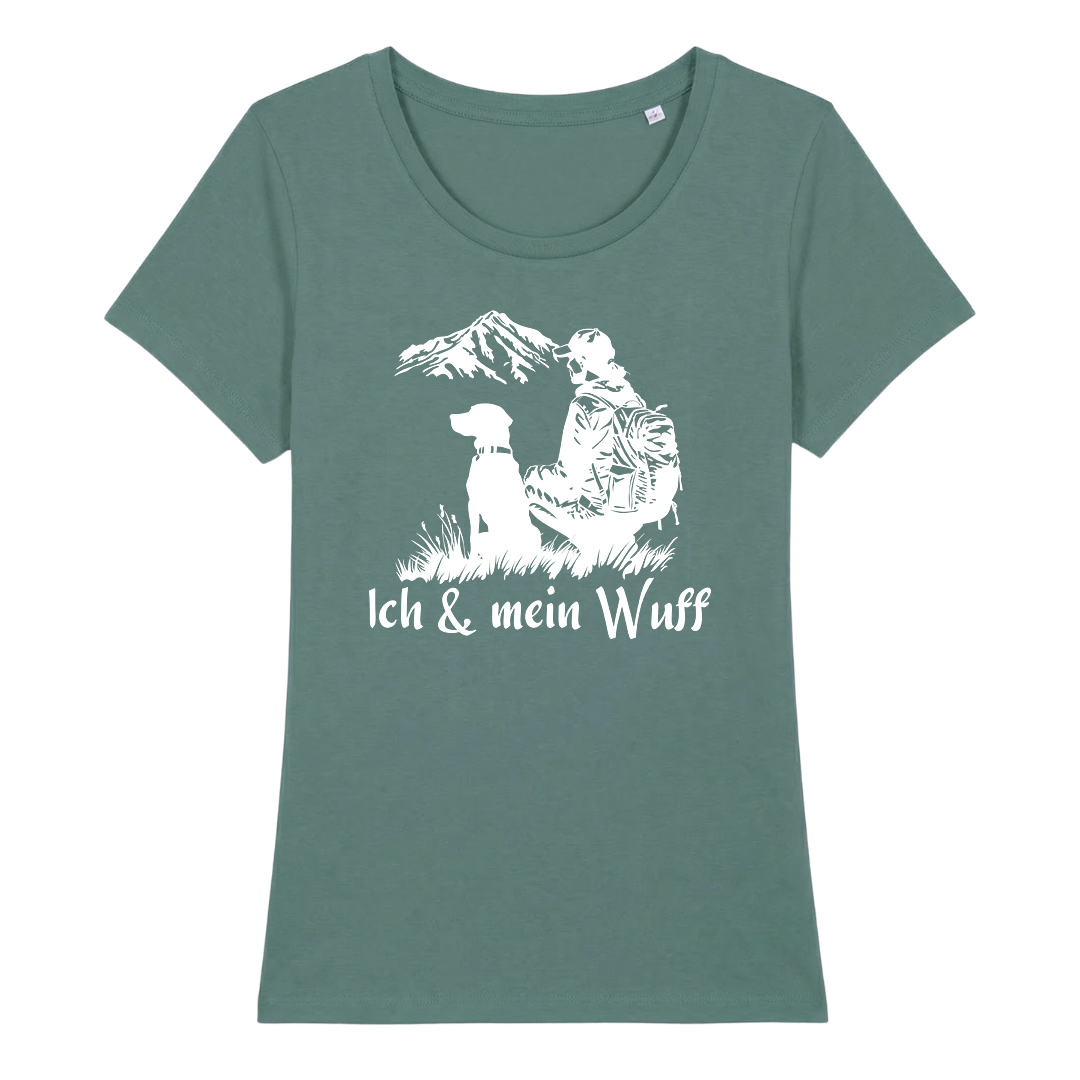 Ich & mein Wuff Frauen Shirt mit Hundemotiv, Detailansicht