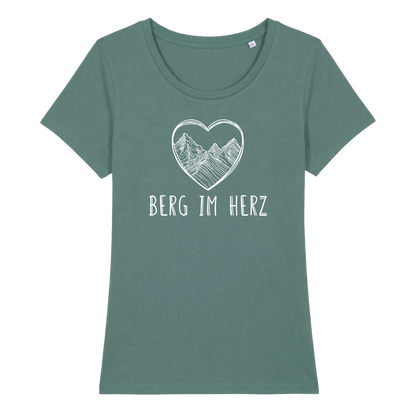 Berg im Herz Frauen Shirt mit Bergmotiv, Detailansicht