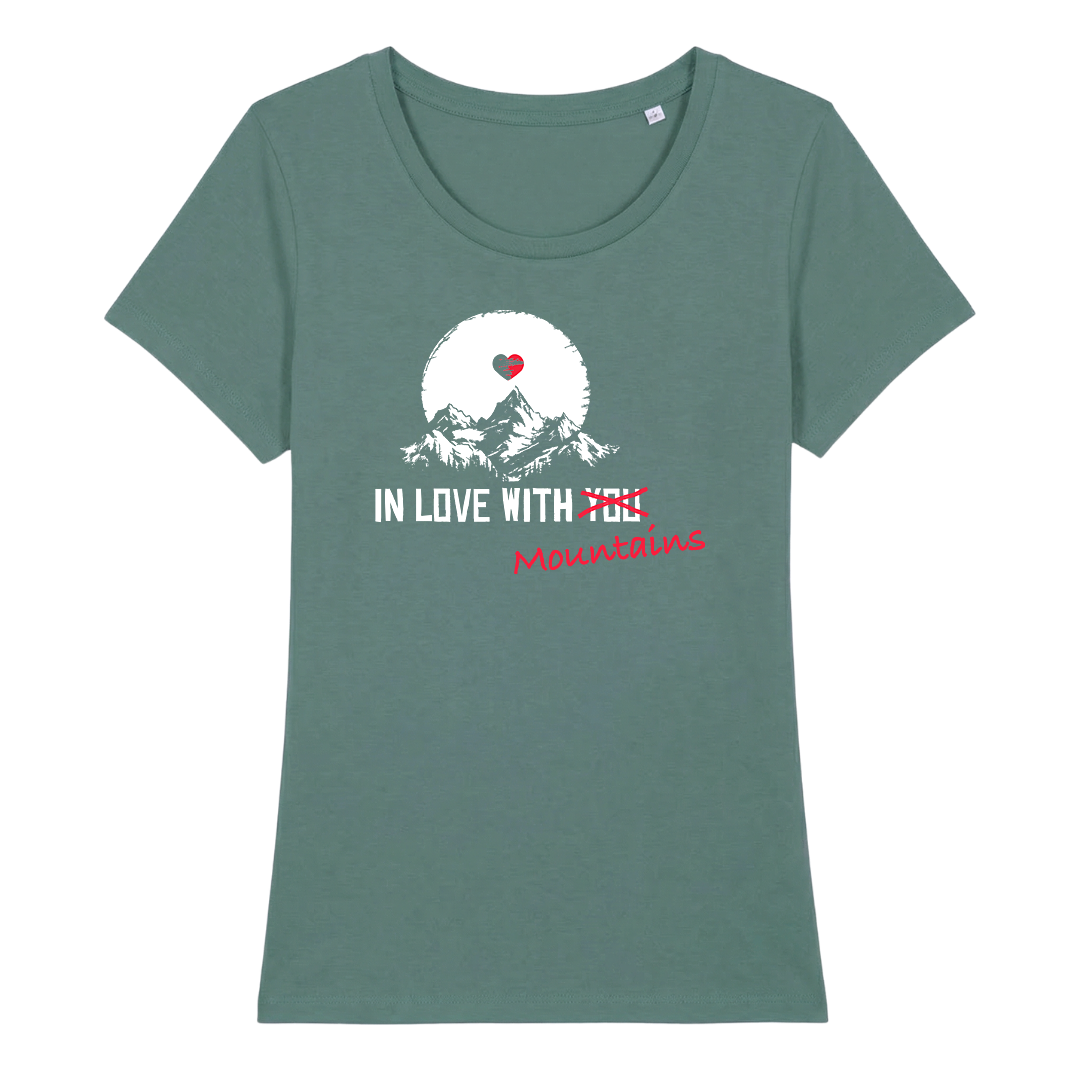 Mountainlove Frauen Shirt mit Berg-Motiv, Detailansicht