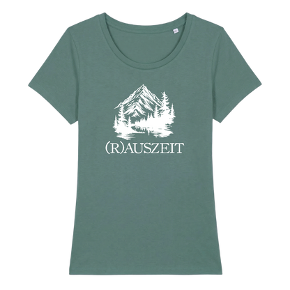 Rauszeit Damen T-Shirt mit Auszeit-Spruch, Detailansicht