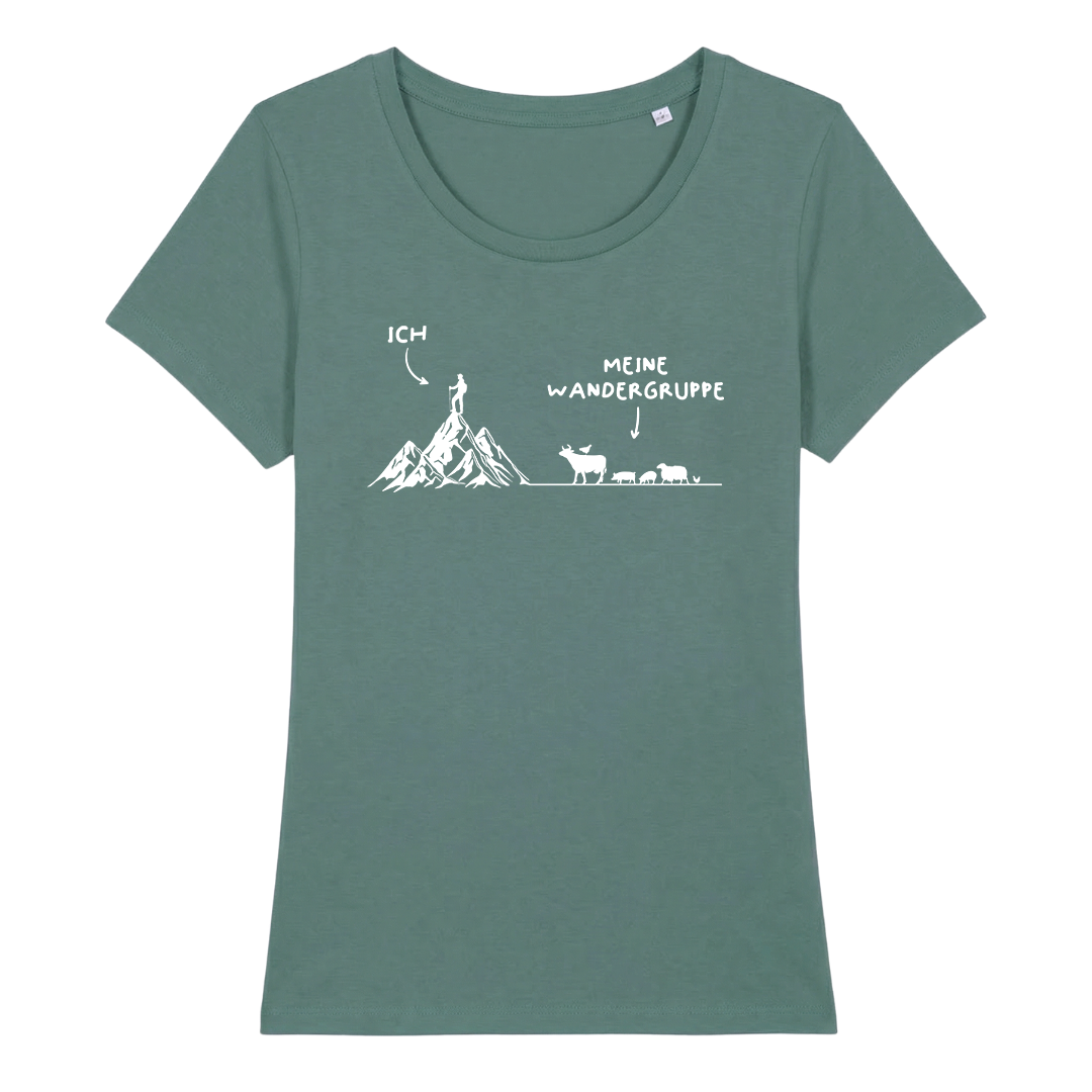 Wandergruppe Frauen Shirt mit Wander-Spruch, Detailansicht