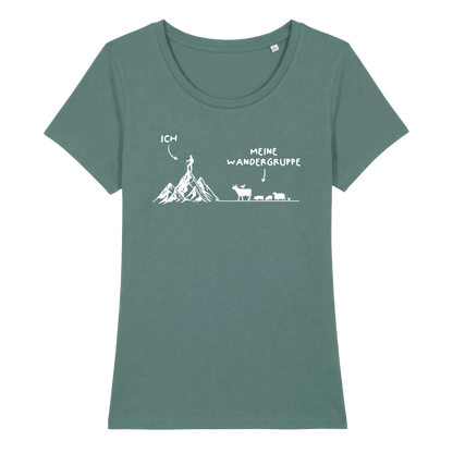 Wandergruppe Frauen Shirt mit Wander-Spruch, Detailansicht
